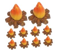 10Pcs Miniature Campfire Model Realistic Fake Fire Ornament for Dollhouses Portable Bonfire Decoration High Fidelity Flame Effect for Indoor and Outdoor Use