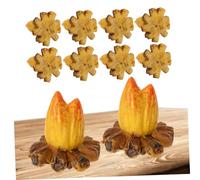 10pcs Miniature Dollhouse Bonfire Model Tiny Fire Pit Decor for Micro Landscape Portable Imitation Fire Prop Realistic Campfire Ornament for Creative Play and Decoration