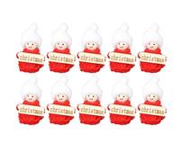 10Pcs Miniature Dollhouse Figures, Christmas Decoration People Dolls, Handmade Wooden Mini Dolls with Cotton Clothes for Dollhouse Accessories and Holiday Scene Building