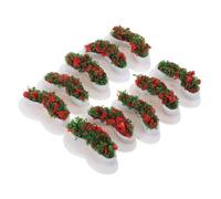 10Pcs Miniature Dollhouse Flower Bed with Bench Simulated Flower Bed Decor for Sandbox Shopping Centers Public Rest Areas DIY Mini Garden Landscaping