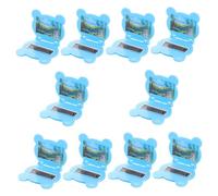 10Pcs Miniature Foldable Blue Plastic Laptop Toys for Dollhouse | Dolls and Dollhouses, Pretend Play, Educational Use, Compact Storage, Children’S Creative Play
