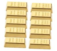 10pcs Miniature Gold Bar Models for Doll House Decor Realistic Props for DIY Scenery for Hands Learning and Photography