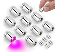 10pcs Miniature LED Spot Lights for Craft, Battery Operated Small LED Light with Battery for Dollhouse Mini Paper Lanterns Party Micro Spotlights Decorations Doll House DIY Projects (Pink)