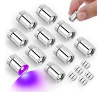 10pcs Miniature LED Spot Lights for Craft, Battery Operated Small LED Light with Battery for Dollhouse Mini Paper Lanterns Party Micro Spotlights Decorations Doll House DIY Projects (Purple)