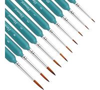 10Pcs Miniature Paint Brushes, Detail Fine Tip Paint Brushes Set with Ergonomic Handle - Suitable for Acrylic Painting, Oil, Watercoloring, Face, Nail, Scale Model Painting, Line Drawing