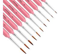 10Pcs Miniature Paint Brushes, Detail Fine Tip Paint Brushes Set with Ergonomic Handle - Suitable for Acrylic Painting, Oil, Watercoloring, Face, Nail, Scale Model Painting, Line Drawing