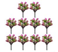 10pcs Miniature Pink Flower Trees 6cm Plastic Model
