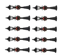 10pcs Miniature Street Lamp Models for Dollhouses Black Outdoor Scene Decor Vividly Designed Home Decoration Mini House Ornament for Garden Interior Model