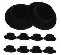 10pcs Miniature Top Hats for Dolls DIY Decorative Hats for Crafts Snowman Doll Accessories Handmade Flocking Material for Home Decor and School Projects