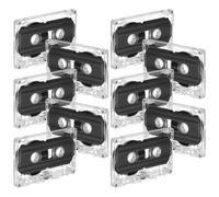 10pcs Minute Blank Cassette Tape Black Plastic Vintage