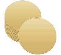 10Pcs Mirror Tiles,Self Adhesive Acrylic Mirror,Glass Display Candle Plate,Wedding Centrepieces for Tables,Circle Mirror Tray for Home,Decor (Gold)