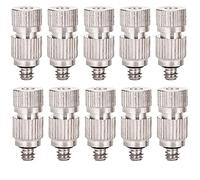 10pcs Misting Nozzles for Outdoor Cooling System Outdoor Stainless Steel High Pressure Misting Nozzles With Filter Brass Misting System Heads Sprayer(size:2010)