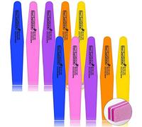 10pcs Mix Color Sunshine Nail File Sponge Diamond Nail Buffer File Washable 100/180 Nail Buffer for Nail Finger Polish, Multicolor