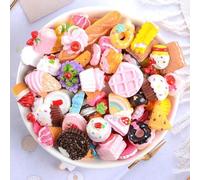 10Pcs Mixed Kawaii Resin Nail Charms, 3D Ice Cream Donut Sugar Slime Mixed Charms, Assorted Candy DIY Nail Art Tips Decorations for Phone Case Rhinestones Nail Art Accessories,Shoe Decoration