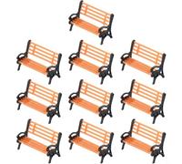 10PCS Model Bench, 1:87 Scale Train Platform Park Street Seat, Garden Bench Chairs Park Bench Model for Model Train Landscape Railway Miniature Pretend Decor