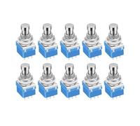 10PCS Momentary Guitar Effect Pedal 3PDT Footswitch 9 Pin Latching Stomp Push Button Foot Switch True Bypass Solder Lugs IDGTTLDF(Latching)