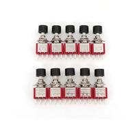 10Pcs Momentary Snap-Acting 3-Pin C-NO-NC 6mm Panel SPDT Push Button BIANMTSW(10Pcs Black)