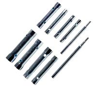 10PCS Monoblock Tap Spanner Set, 6-22mm Metric Tubular Wrench for Automotive, Plumbing & Repair, Double-Ended Steel Tools