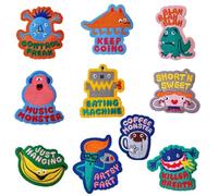 10Pcs Monster Embroidery Patch,Killer Breath、 Control Freak、Music Monster、Eating Machine,etc,Monsters Slogan Joke Funny Badge Sew On Emblem Applique DIY Accessories for Jackets, Clothes, Hats,Backbags