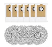 10Pcs Mop Pads & Dust Bags For LEFANT M3 / M3 Gen2 / M3 Gen1 Robot Vacuum Cleaner Accessories, 4 Microfiber Mopping Cloths, 6 Clog-Free Dust Collection Bags