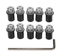 10pcs Motorcycle M5x16mm Windscreen Screw Bolts Nut Windshield Aluminum Fastener Set Motorbike Accessories Alloy Windshield Bolt Set For Motorcycles