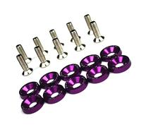 10pcs Motorcycle Modified Aluminum Nuts Bolts Universal Hex Fasteners Fender Washer Bumper Engine Concave Screws Fender Washers And M6 Bolt Bolts Studs Nuts (Color : Purple)