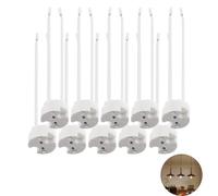 10PCS MR16 GU5.3 Lamp Holder, MR11 G4 Lamp Holder Sockets Led Bulb Base Ceramic Body Lamp Bi-Pin Base Wire Connector Socket Adapter with 160MM Lead for Halogen LED Lamps Lights and Ceiling Lighting