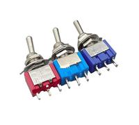 10Pcs MTS-103 /ON-OFF-ON/MTS-102 ON-OFF 3 Pin 2/3Position Mini Latching Toggle Switch AC 125V/6A 250V/3A(103 red)