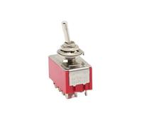 10PCS MTS-403 Red 6MM Toggle Switch 12PIN Switches 2/3 Position Latching Switch MTS-402 SPDT ON-OFF -ON Waterproof Cap IDGTTLDF(MTS-402)