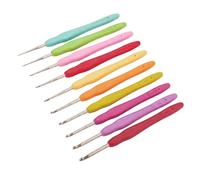 10Pcs Multi-Color 0.5mm-2.75mm Aluminum Crochet Hook Set with Soft Grip Handle Multi-Sized Lace Hooks Sweater Lacework Weaving Crochets Handmade DIY Craft Thread Knitting Needles