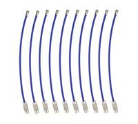 10pcs Multi Color Stainless Wire Keychain Key Keyring Loop Circle Hangs Keychain Chain Tag Length 100mm 150mm(Blue,1x100mm)