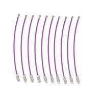 10pcs Multi Color Stainless Wire Keychain Key Keyring Loop Circle Hangs Keychain Chain Tag Length 100mm 150mm(Purple,2x100mm)