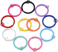 10Pcs Multi-Colored Metal Flat Split Keyrings Keychain Rings for Home Office Car Keys Attachment Jump Rings Crafts Projects (30mm)