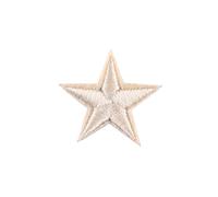 10PCS Multi-Colored Star Embroidered Patches Sew Iron On Clothing Gold Silver for Clothes Appliques Craft Sticker Stripes(Cream)