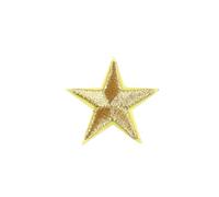 10PCS Multi-Colored Star Embroidered Patches Sew Iron On Clothing Gold Silver for Clothes Appliques Craft Sticker Stripes(Yellow2)