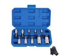 10Pcs Multi Spline Bit 1/2"socket Set 12 Point Triple Square M4 To M18 Boxed Kit