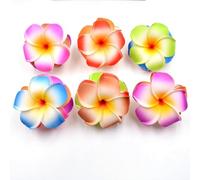 10Pcs Multicolor Hawaii Plumeria Flower Hair Clips, Tropical Artificial Hair Barrettes for Beach Parties, Weddings and Summer Events, Decorative Hairpins Accessories (7cm)