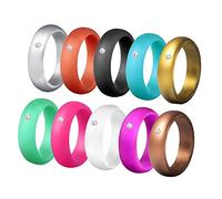 10pcs Multicolor Silicone Rings Wedding Bands Safe Workout Gift Men Women