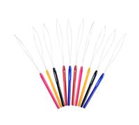 10PCS Multicolored Plastic Hair Extension Loop Needle Tool Loop Threader Pulling Hook Bead Device Tool for Hair Extensions Feather Extensions