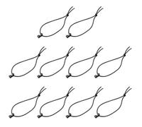 10pcs Multipurpose Backpack Strap Clip with Elastic Cord Nylon Black | Camping and Hiking Cord Management, Easy to Remove, for Wires and Flashlight, Compact Gear Attachment