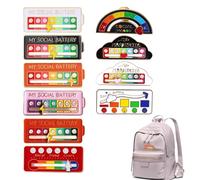 10Pcs My Social Battery Showcase Mood and Social Energy Mood Conversion Brooch Pin Adjustable Creative Expression Pin Brooch Badge Lapel Pin for Men & Women Gift