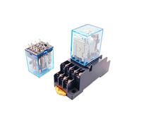 10PCS MY4NJ DPDT Miniature Coil Generalelectromagnetic Intermediate Relay Switch 14Pin With14A Socket Base DC12V24V AC110V220V(No Socket,1pcs AC12V)