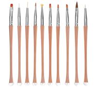 10pcs Nail Art Brush Pen Set with Multiple Tips, Nylon Hair | Portable for Salon Use, Beginner Friendly, Works with Fingernails and Polish, Versatile Starter Kit