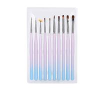 10pcs Nail Art Brush Set, UV Gel Pen for Nail Painting, DIY Exquisite Pattern Drawing Brushes with Nylon Hair and Aluminum Tube, Ergonomic Handle for Salon and Home Use
