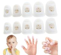 10Pcs Nail Biting Prevention for Kids, Physics Thumb Sucking Deterrent, Silicone Protective Cover Reusable Finger Sleeves for Daily Protection Thumb Sucking Deterrent