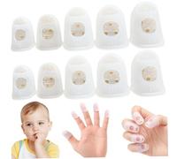 10Pcs Nail Biting Prevention for Kids, Physics Thumb Sucking Deterrent, Silicone Protective Cover Reusable Finger Sleeves for Daily Protection Nail Biting Prevention
