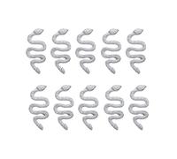 10Pcs Nail Decals Ornaments Nail Gem Nail Rhinestones Diamonds Glitter Minimalist Snake Nail Charms Nail Jewelry Nail Art Decorations Designs for DIY Women Nail Art White