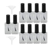 10PCS Nail Polish Empty Tubes Glass Bottles 76 x 30mm Nail Polish Container 15ML Clear and Black