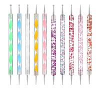 10PCS Nails Dotting Pen, Dotting Painting Pen Nail Polish Paint Manicure Dot Nail Art Set Embossing Pattern for Gel Polish Decoration