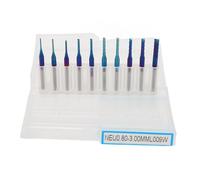 10pcs Nano Blue Coat End Mill CNC Router Bits, 1/8in Shank Tungsten Steel Spiral Router Bits for PCB, Carbon Fiber, Hardwood, Mold & Plastic Engraving (0.8-3.0mm)